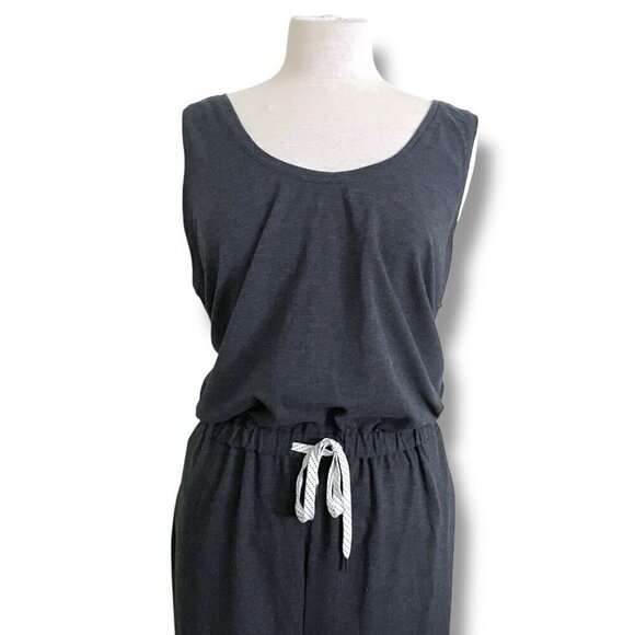 Zella Womens Gwen Jumpsuit Plus Sz 1X Gray Tencel Sleeveless Athleisure Romper - Picture 5 of 10